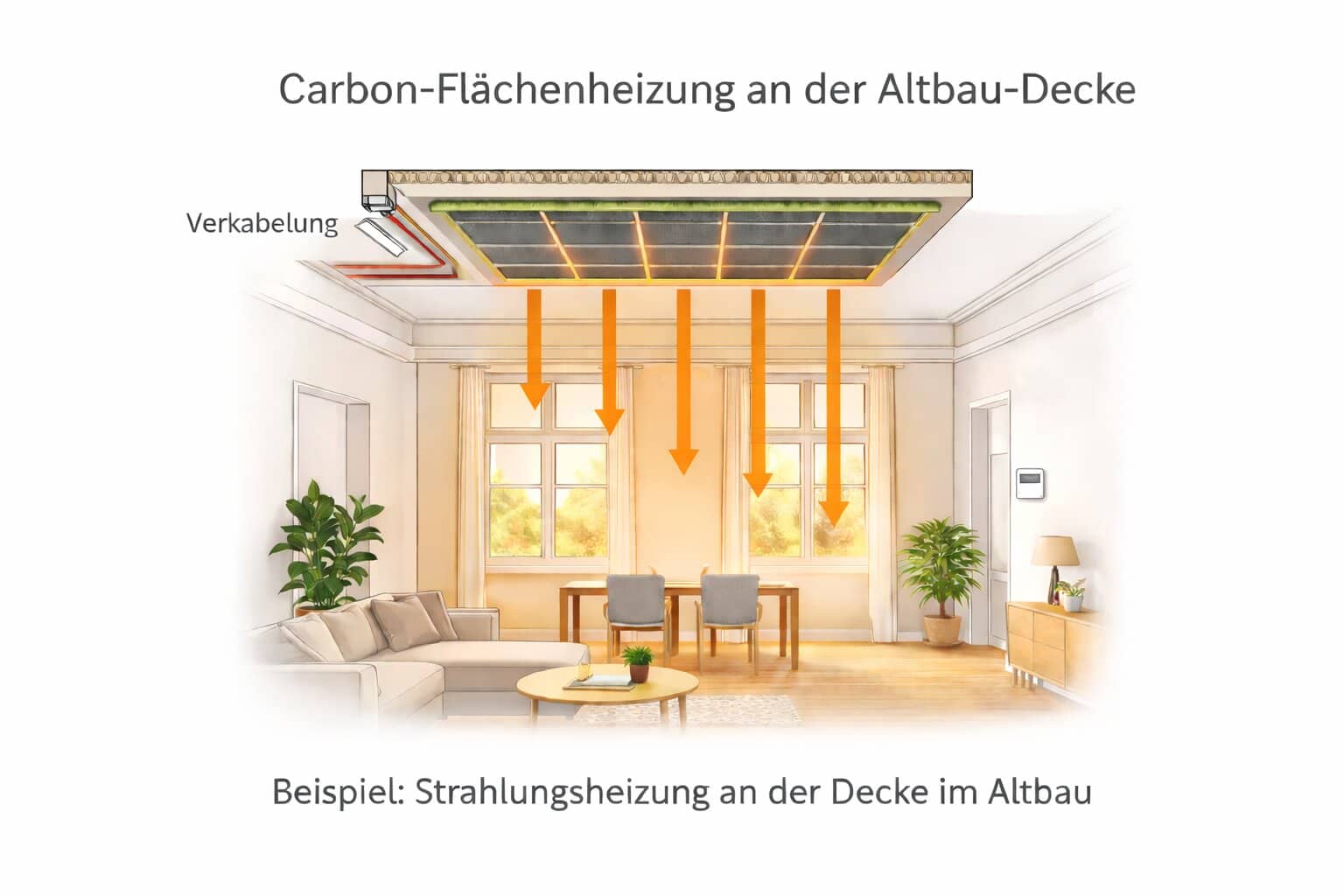 Deckenheizung im Altbau altbauheizung mit strahlungswaerme